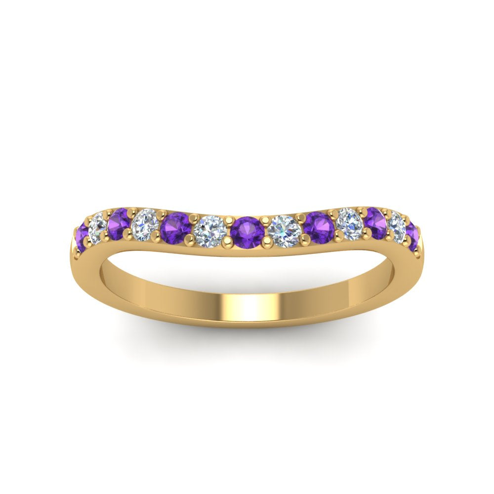 Curved Diamond Wedding Ring For Women