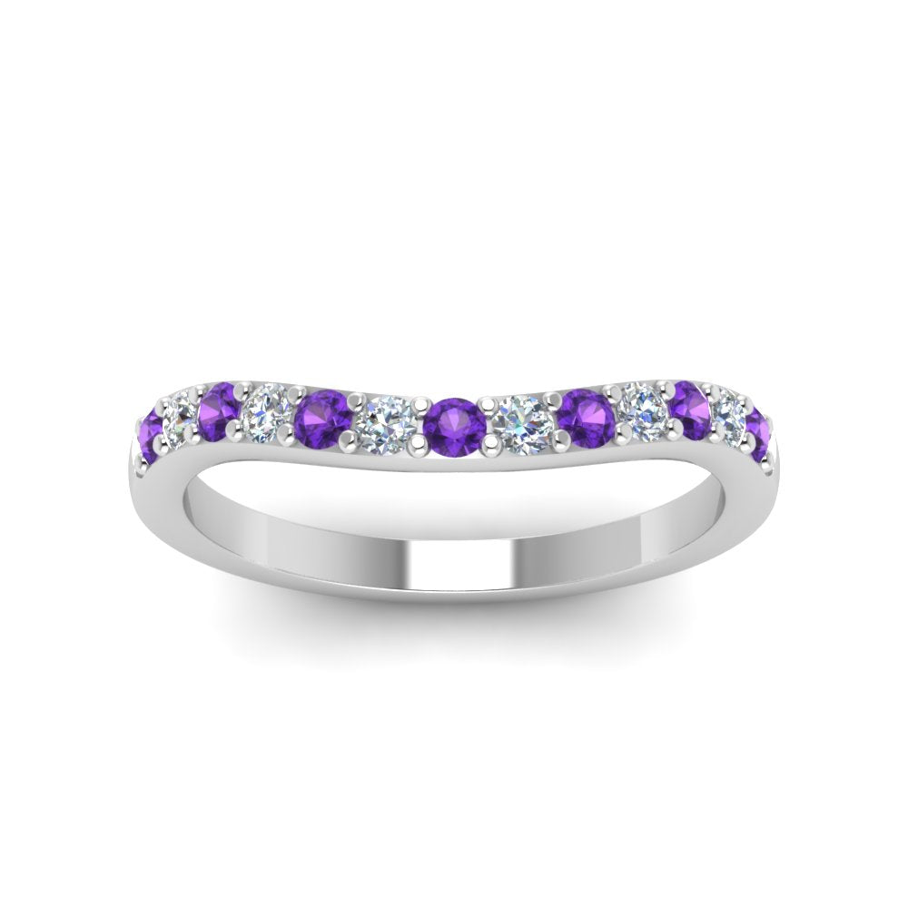 Curved Diamond Wedding Ring For Women