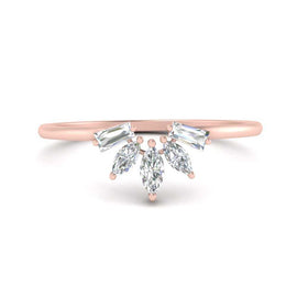 Curved Marquise Wedding Band