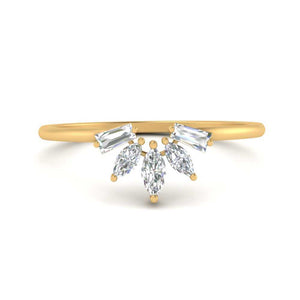 Curved Marquise Wedding Band