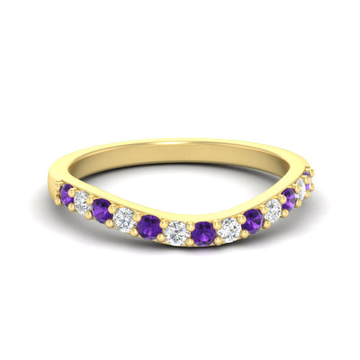 Curved Diamond Wedding Ring For Women