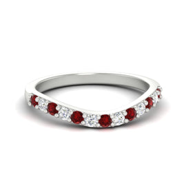 Curved Diamond Wedding Ring For Women