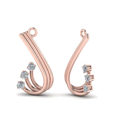 Curved Three Stone Earring Jacket