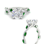 Load image into Gallery viewer, curved-vine-scalloped-round-cut-emerald-engagement-ring-in-white-gold-fdenr11656rogemgrangle3-nl-wg_12c8e272-89aa-4eb9-9ca7-6331284e58c1.jpg?v=1770355397