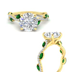 Load image into Gallery viewer, curved-vine-scalloped-round-cut-emerald-engagement-ring-in-yellow-gold-fdenr11656rogemgrangle3-nl-yg_80bc15df-8dfd-406d-bfd8-4a94f5533ca1.jpg?v=1770355397