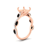 Load image into Gallery viewer, curved-vine-scalloped-semi-mount-black-diamond-engagement-ring-in-rose-gold-fdenr11656rosmgblackangle2-nl-rg.jpg?v=1770366105