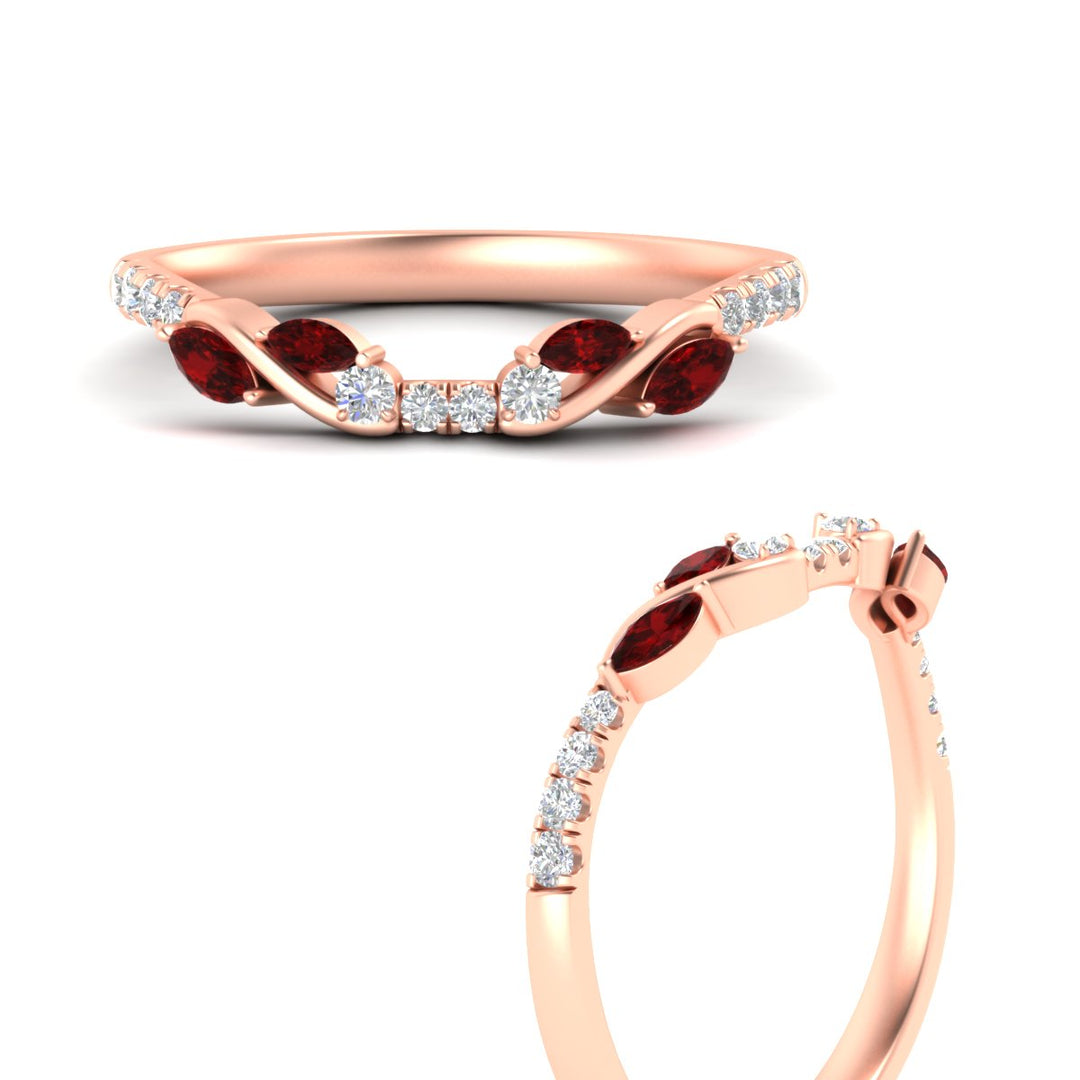 Curved Vine Women Wedding Band