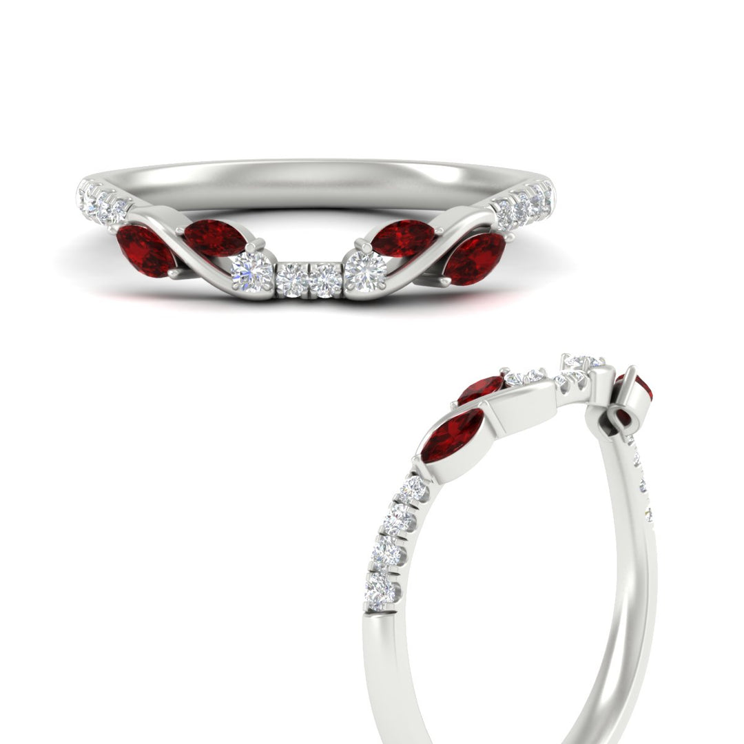 Curved Vine Women Wedding Band