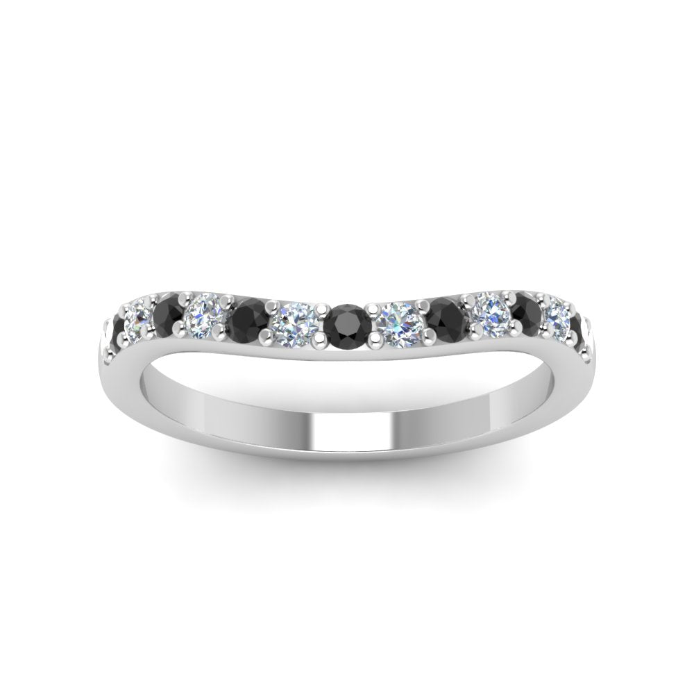 Curved Diamond Wedding Ring For Women