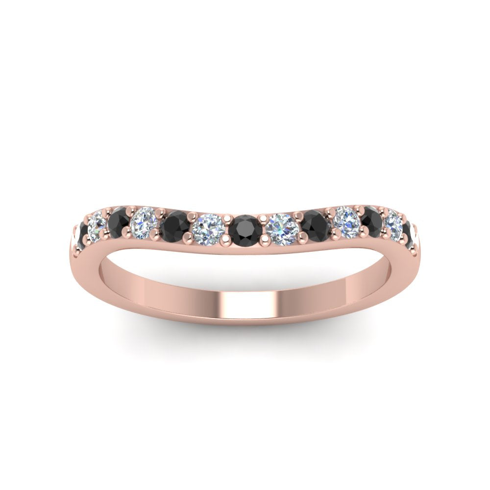 Curved Diamond Wedding Ring For Women