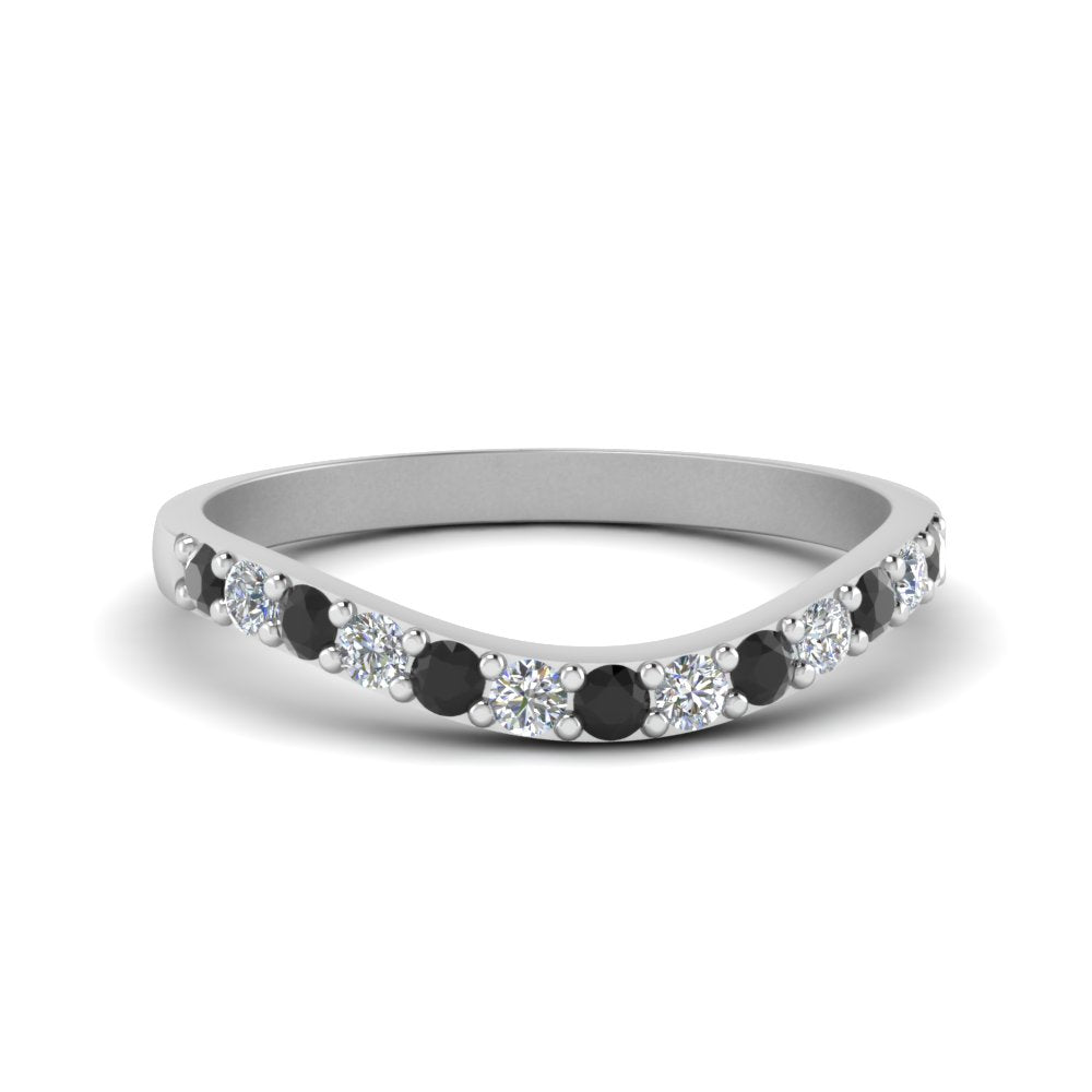 Curved Diamond Wedding Ring For Women