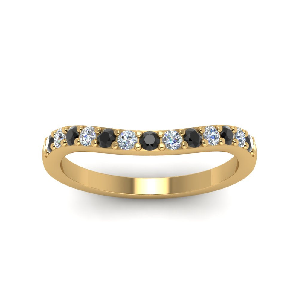 Curved Diamond Wedding Ring For Women