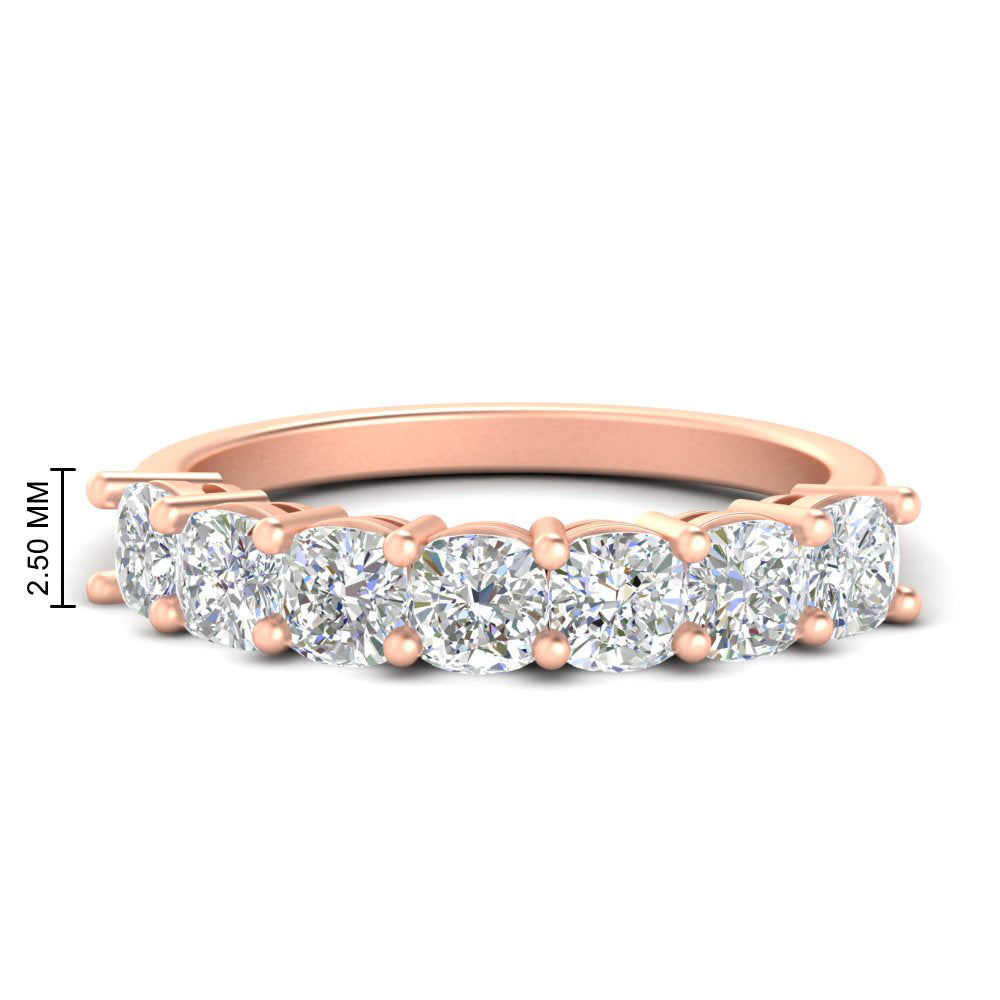 7 Stone Cushion Cut Wedding Band