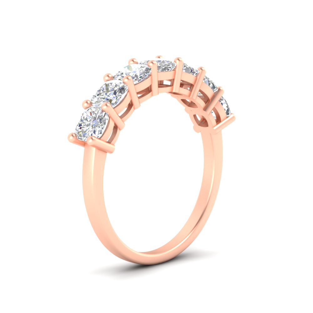 7 Stone Cushion Cut Wedding Band