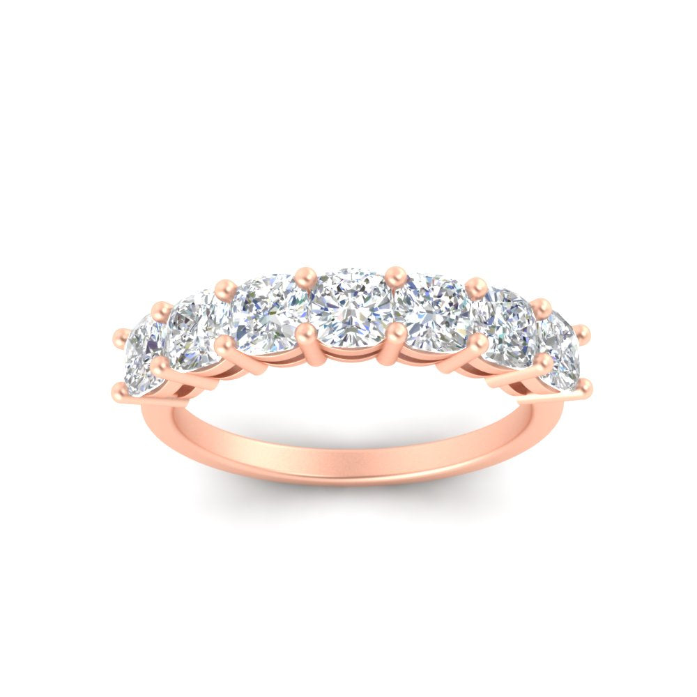 7 Stone Cushion Cut Wedding Band