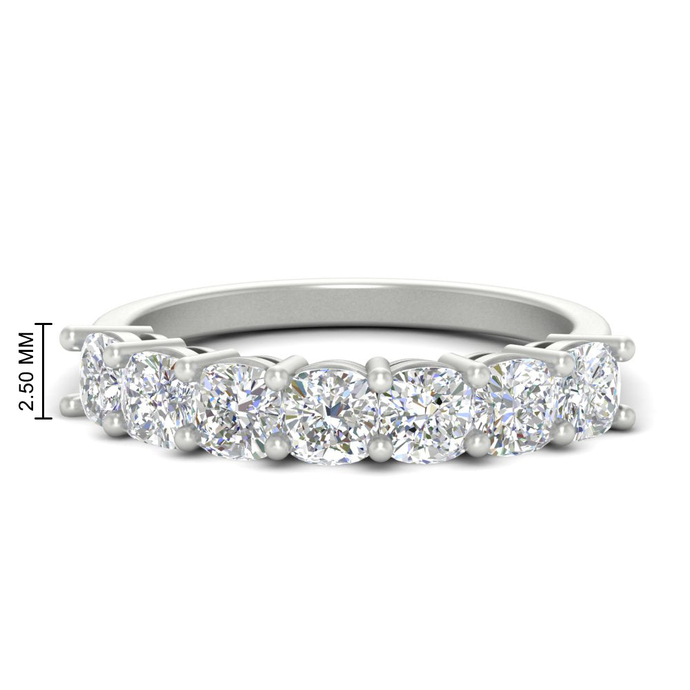 7 Stone Cushion Cut Wedding Band
