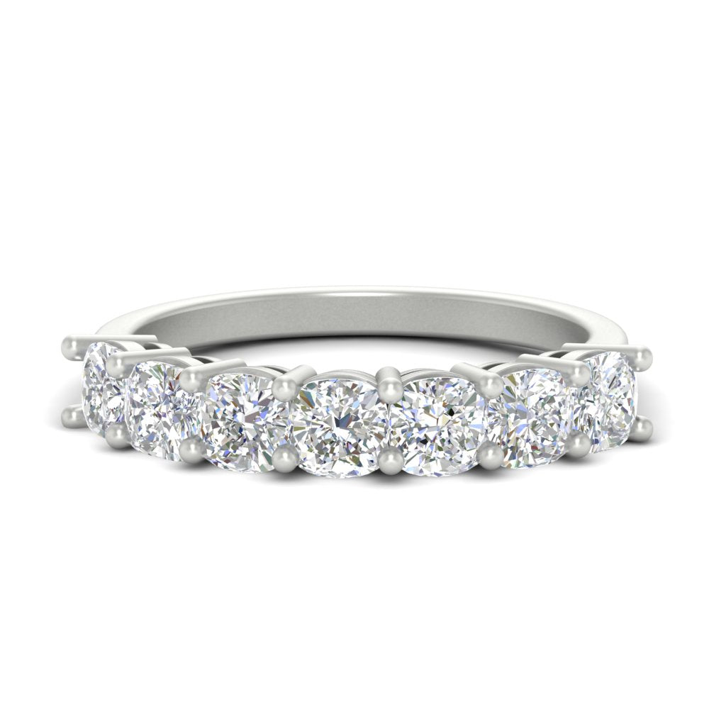 7 Stone Cushion Cut Wedding Band