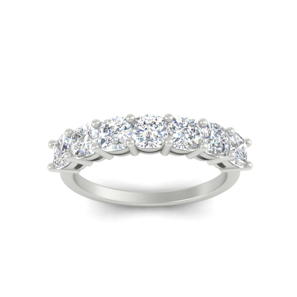 7 Stone Cushion Cut Wedding Band