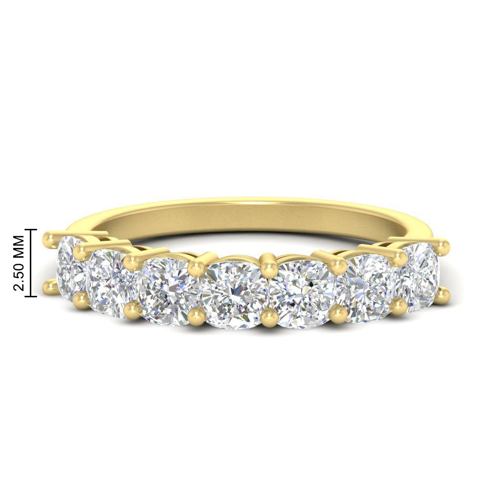 7 Stone Cushion Cut Wedding Band