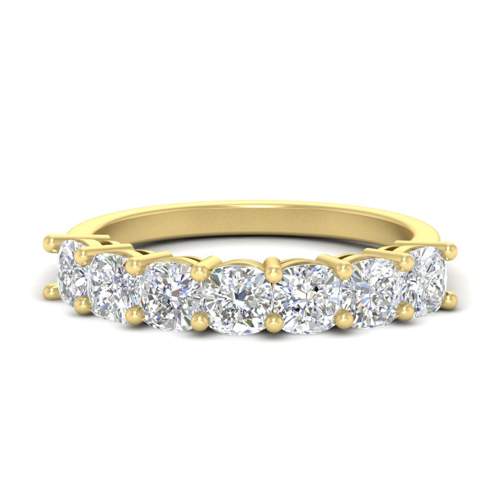 7 Stone Cushion Cut Wedding Band