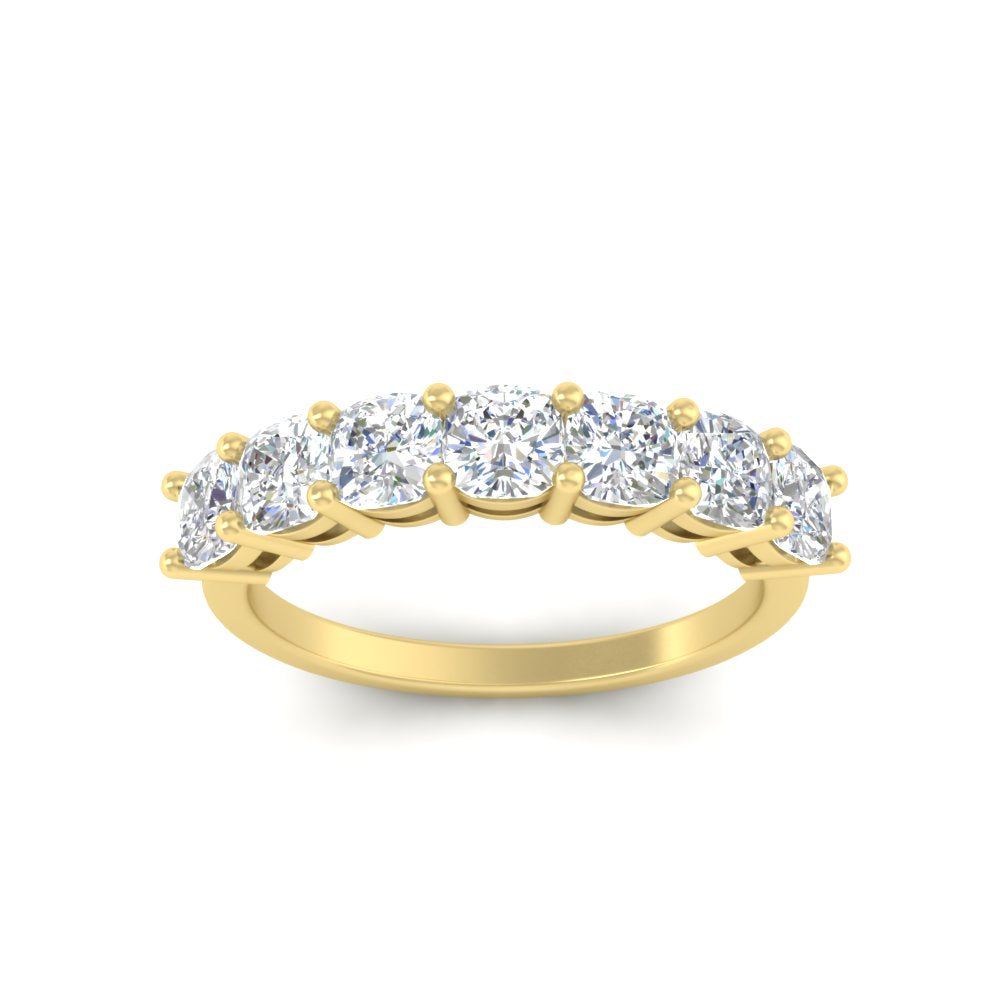 7 Stone Cushion Cut Wedding Band