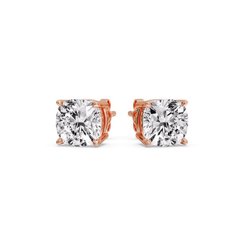 Cushion Diamond Basket Stud Earring