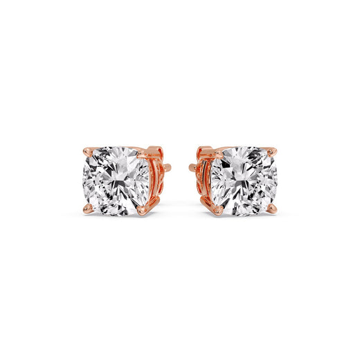 Cushion Diamond Basket Stud Earring