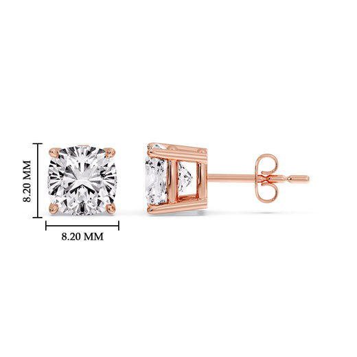 Cushion Diamond Basket Stud Earring