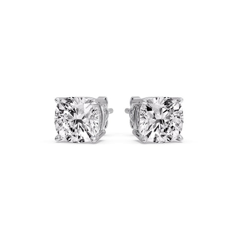 Cushion Diamond Basket Stud Earring