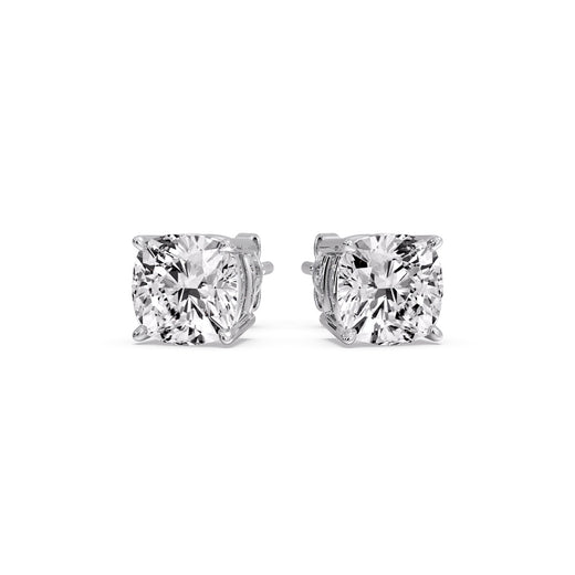 Cushion Diamond Basket Stud Earring