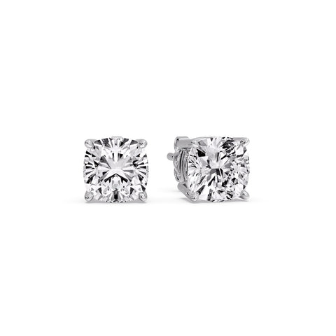 Cushion Diamond Basket Stud Earring