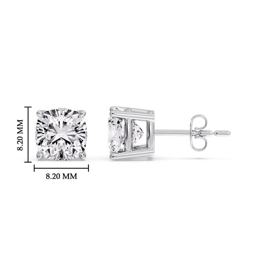 Cushion Diamond Basket Stud Earring