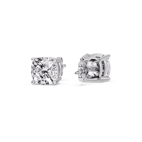 Cushion Diamond Basket Stud Earring