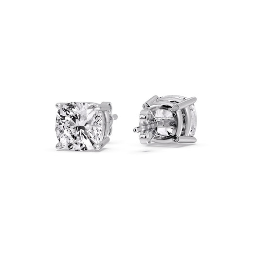 Cushion Diamond Basket Stud Earring