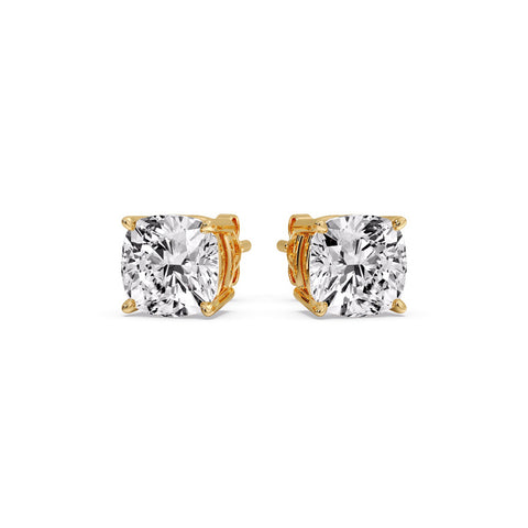 Cushion Diamond Basket Stud Earring