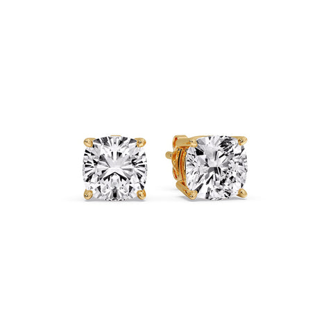 Cushion Diamond Basket Stud Earring