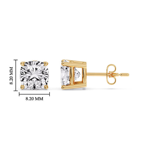 Cushion Diamond Basket Stud Earring