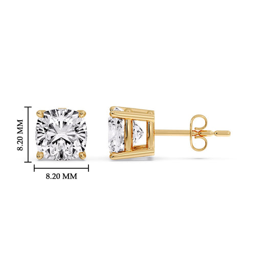Cushion Diamond Basket Stud Earring