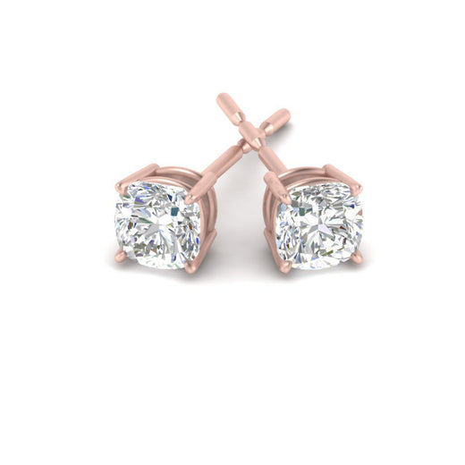 Cushion Diamond Basket Stud Earring