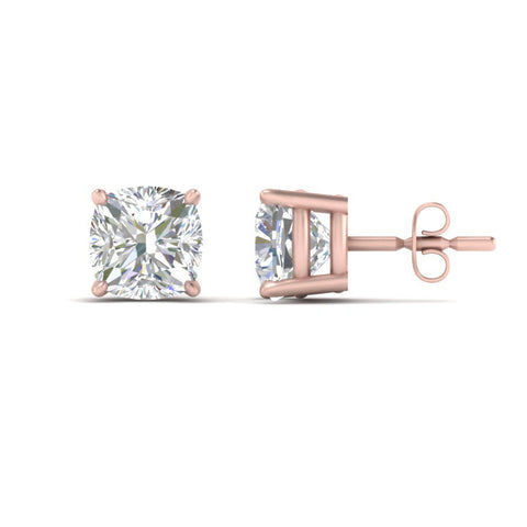 Cushion Diamond Basket Stud Earring