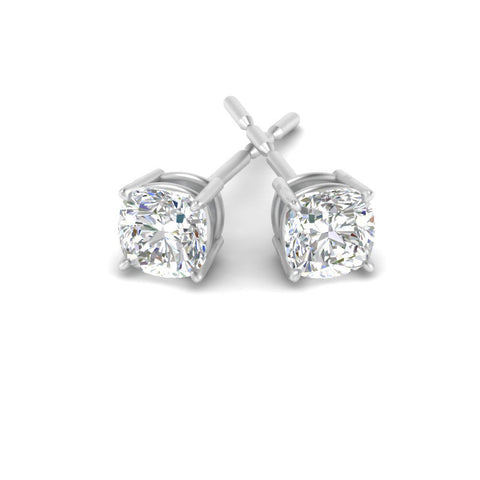 Cushion Diamond Basket Stud Earring