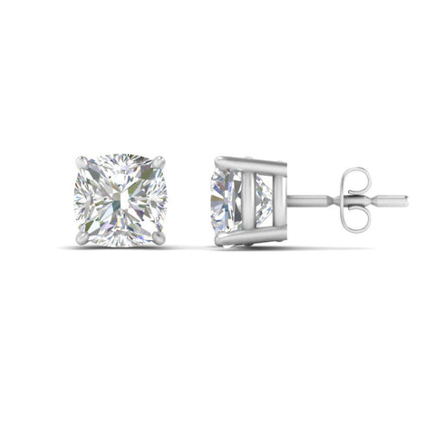 Cushion Diamond Basket Stud Earring