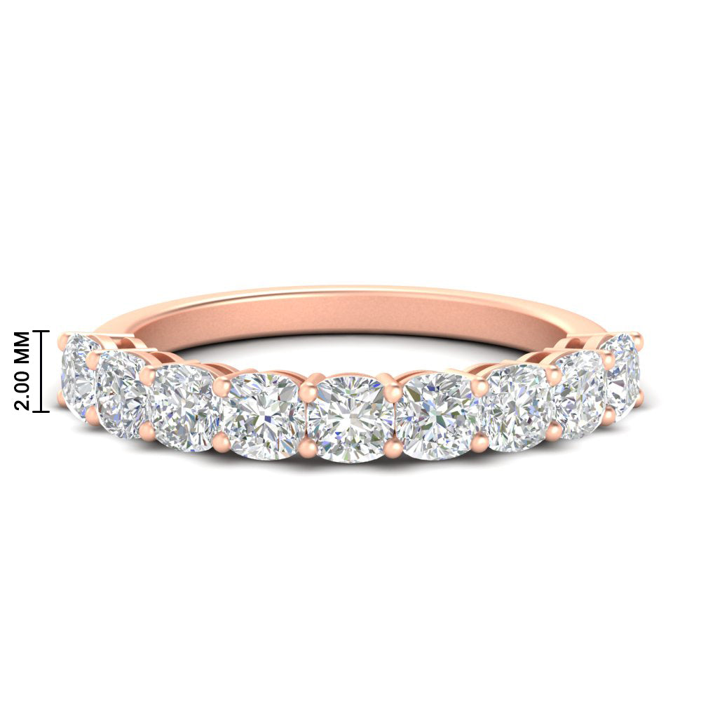9 Stone Cushion Cut Anniversary Band
