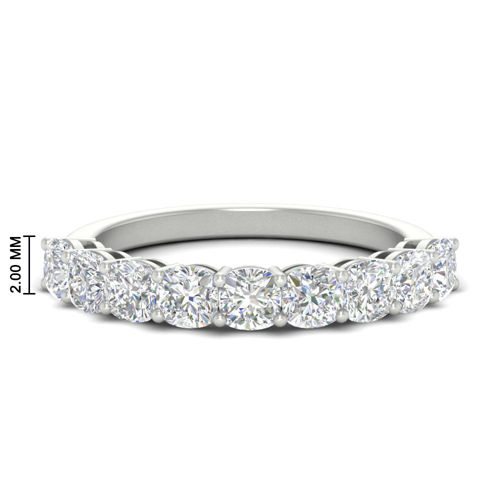 9 Stone Cushion Cut Anniversary Band