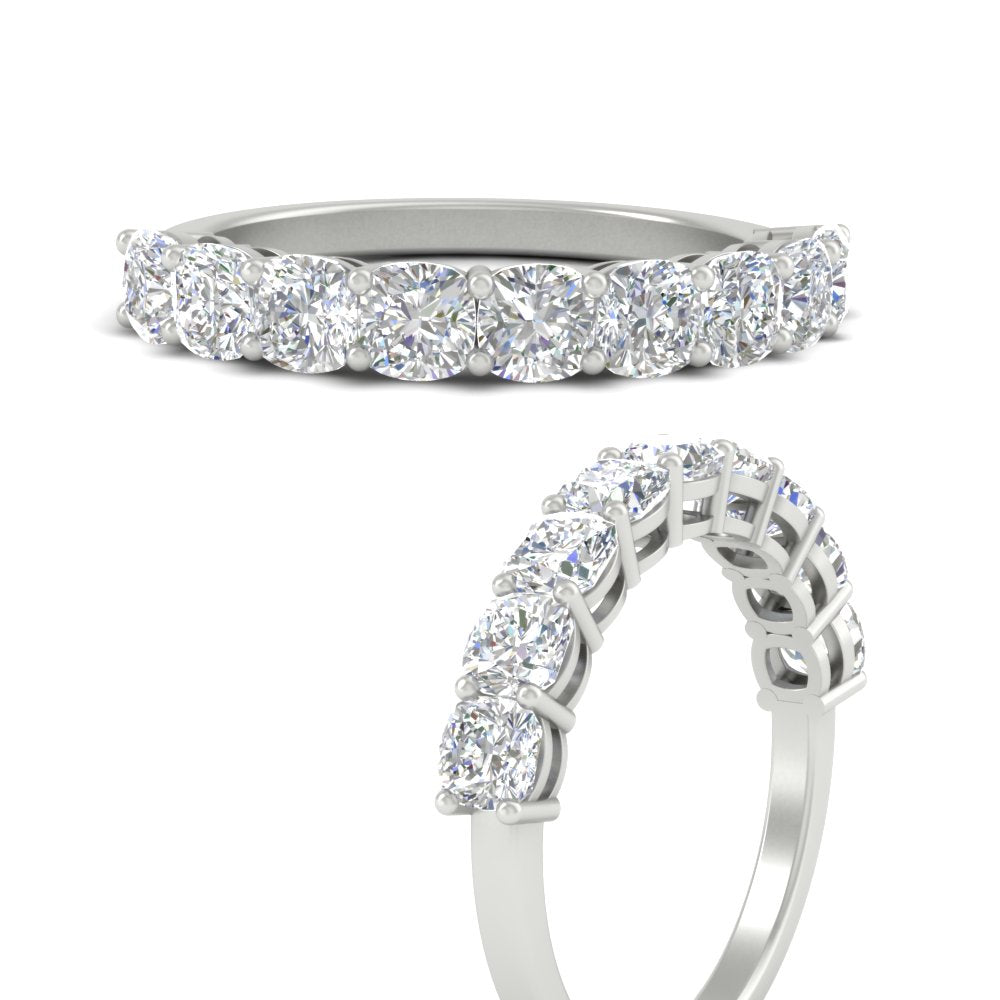 9 Stone Cushion Cut Anniversary Band