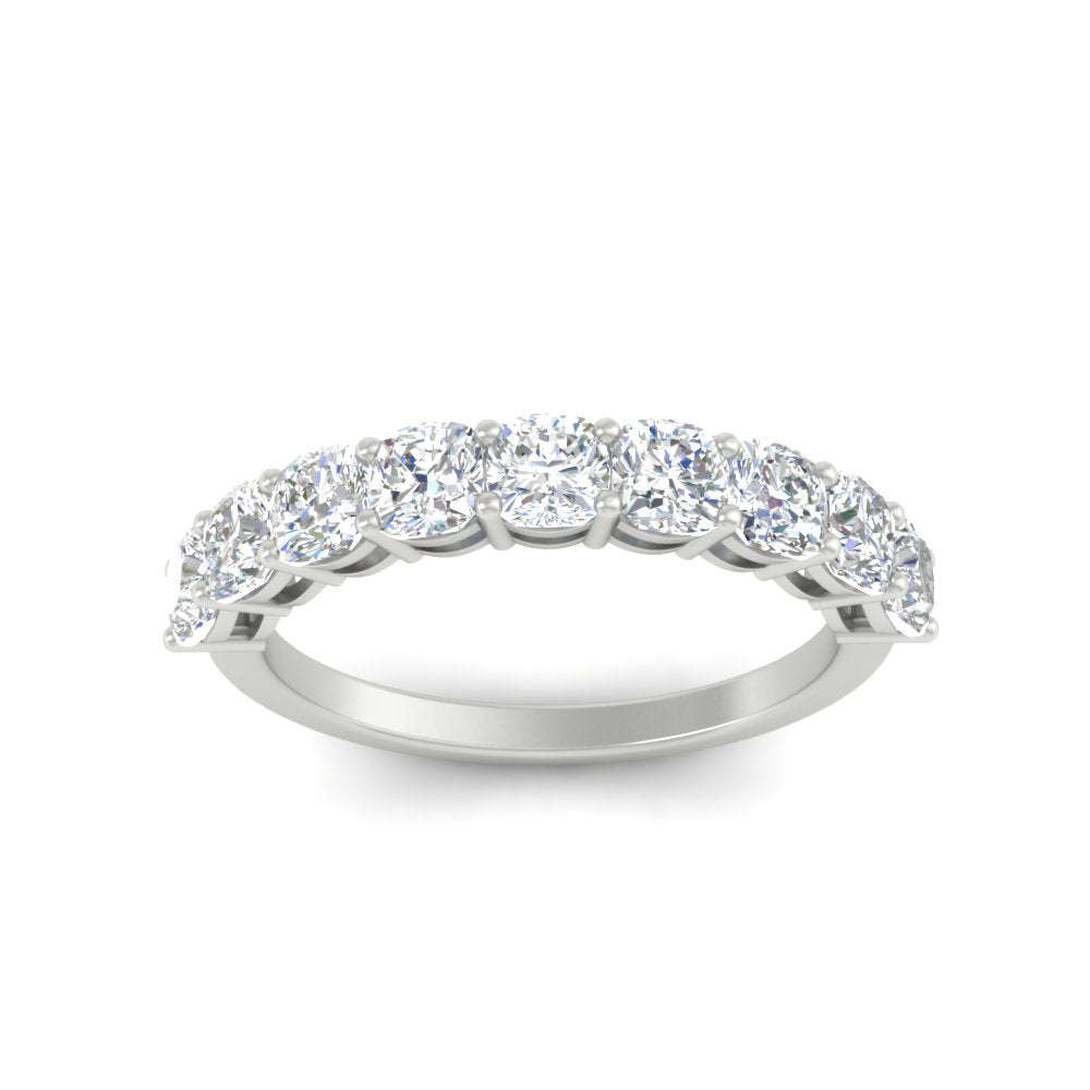 9 Stone Cushion Cut Anniversary Band