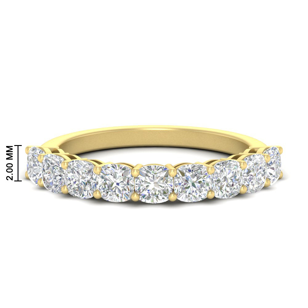 9 Stone Cushion Cut Anniversary Band