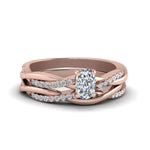 Load image into Gallery viewer, cushion-cut-Infinity-twist-diamond-matching-bridal-set-in-14K-rose-gold-FD8253CU-NL-RG
