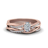 Load image into Gallery viewer, cushion-cut-Infinity-twist-diamond-matching-bridal-set-in-14K-rose-gold-FD8253CU-NL-RG