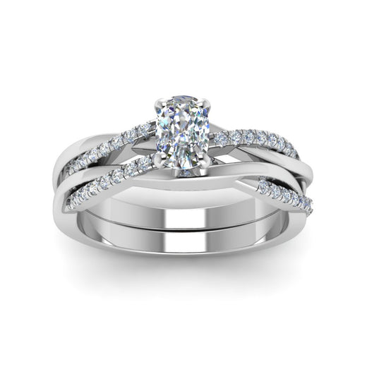 cushion-cut-Infinity-twist-diamond-matching-bridal-set-in-14K-white-gold-FD8253CU-NL-WG